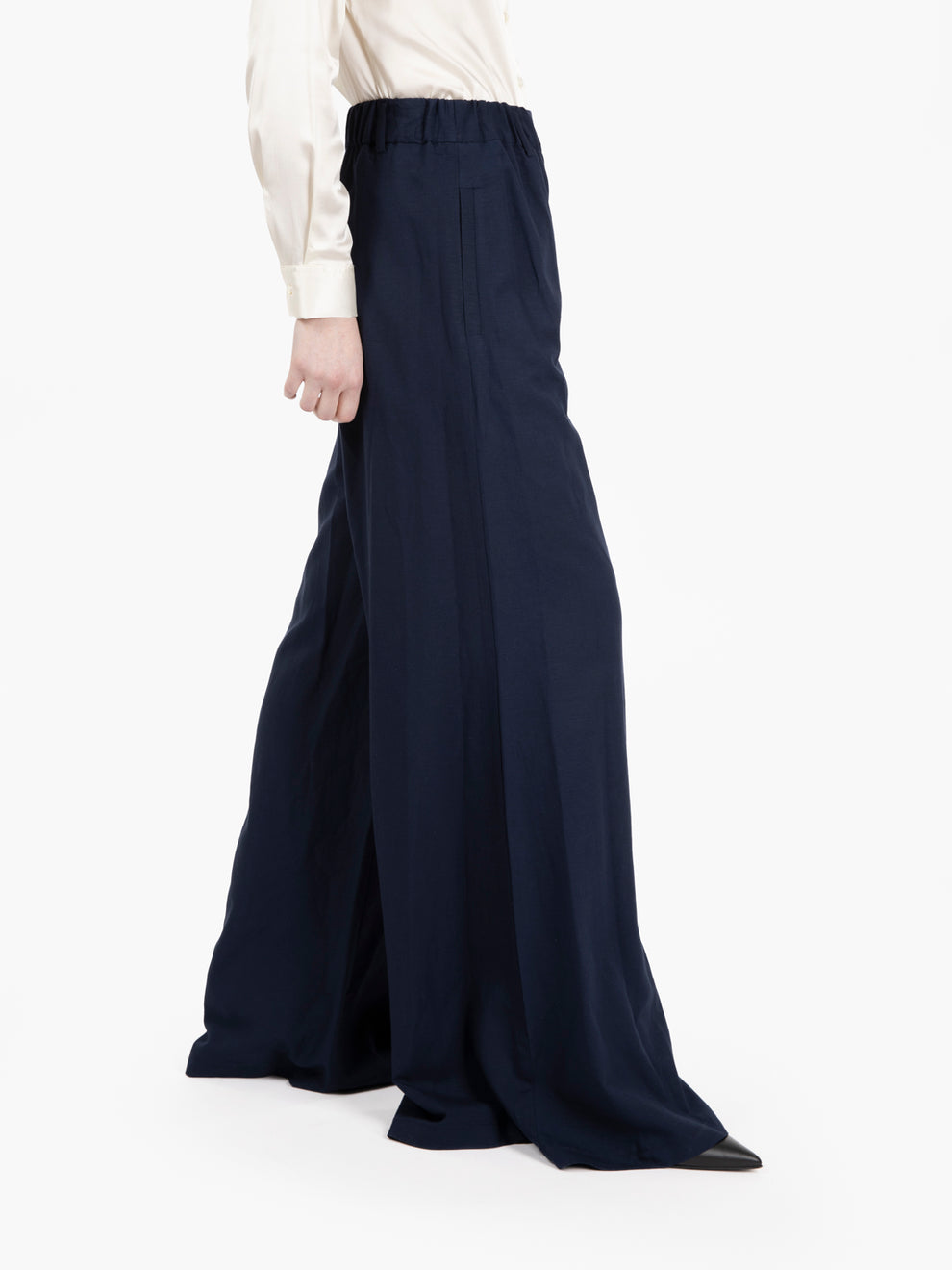 Pantaloni con vita elastica blu