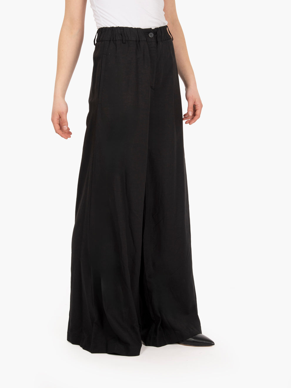 Pantaloni con vita elastica neri