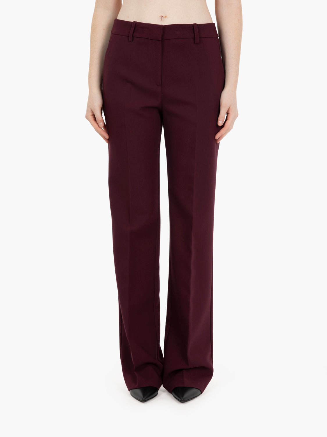 Burgundy straight trousers