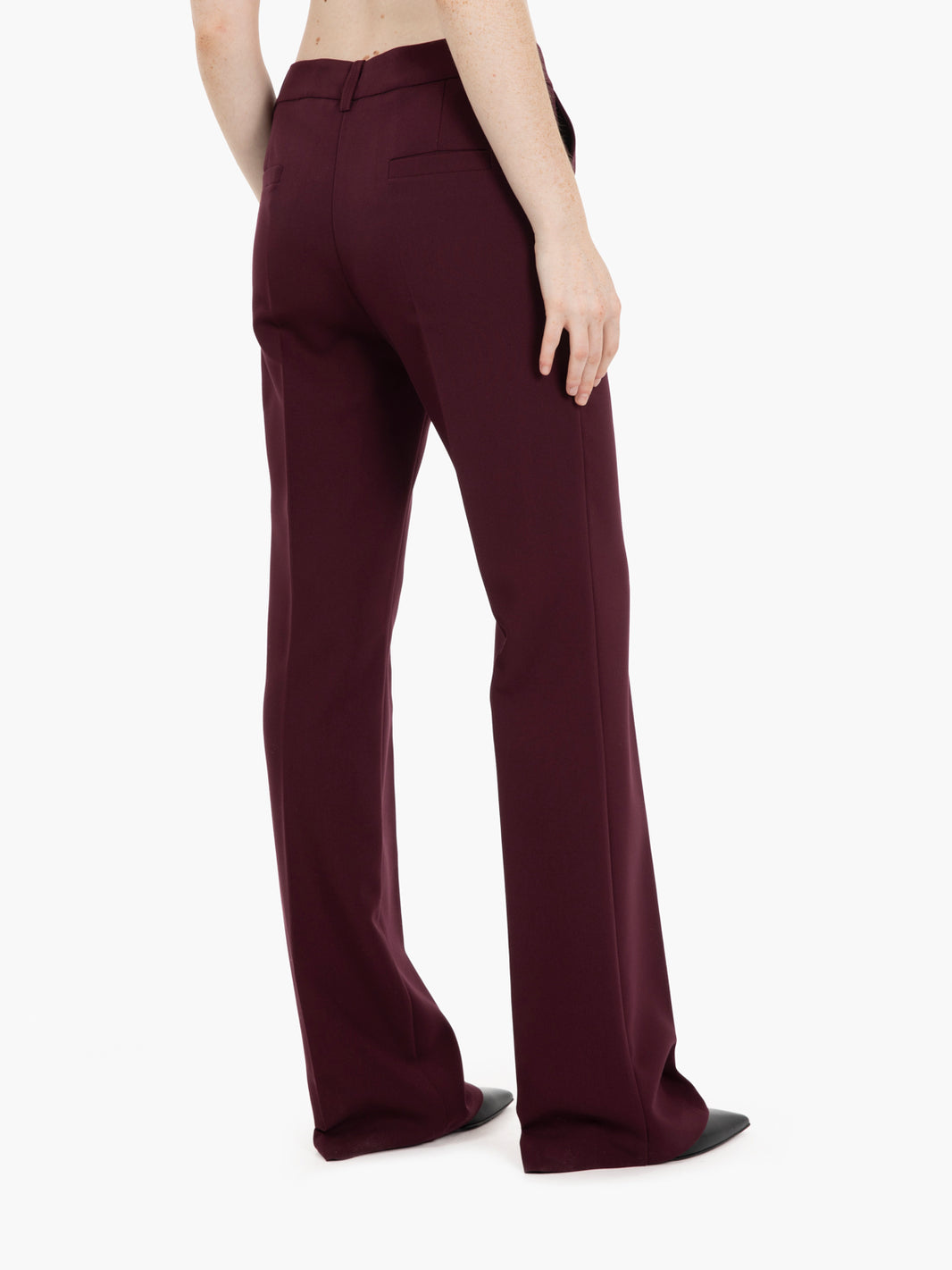 Burgundy straight trousers
