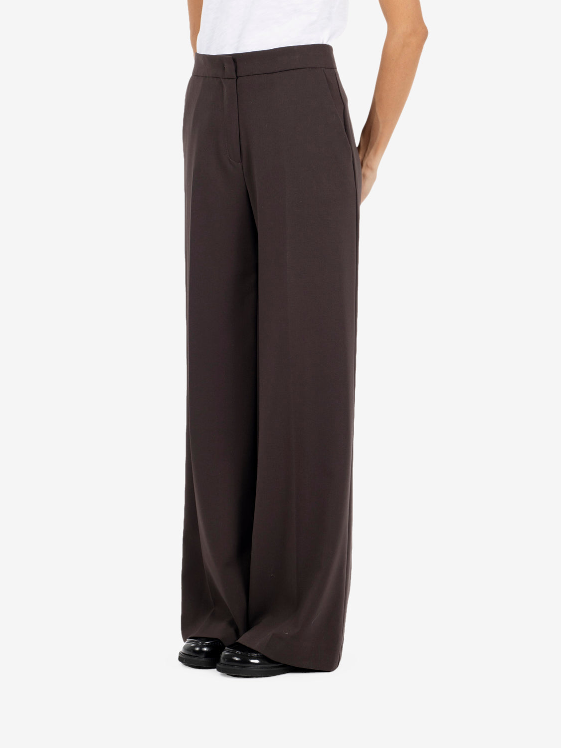 Pantaloni dritti fondente