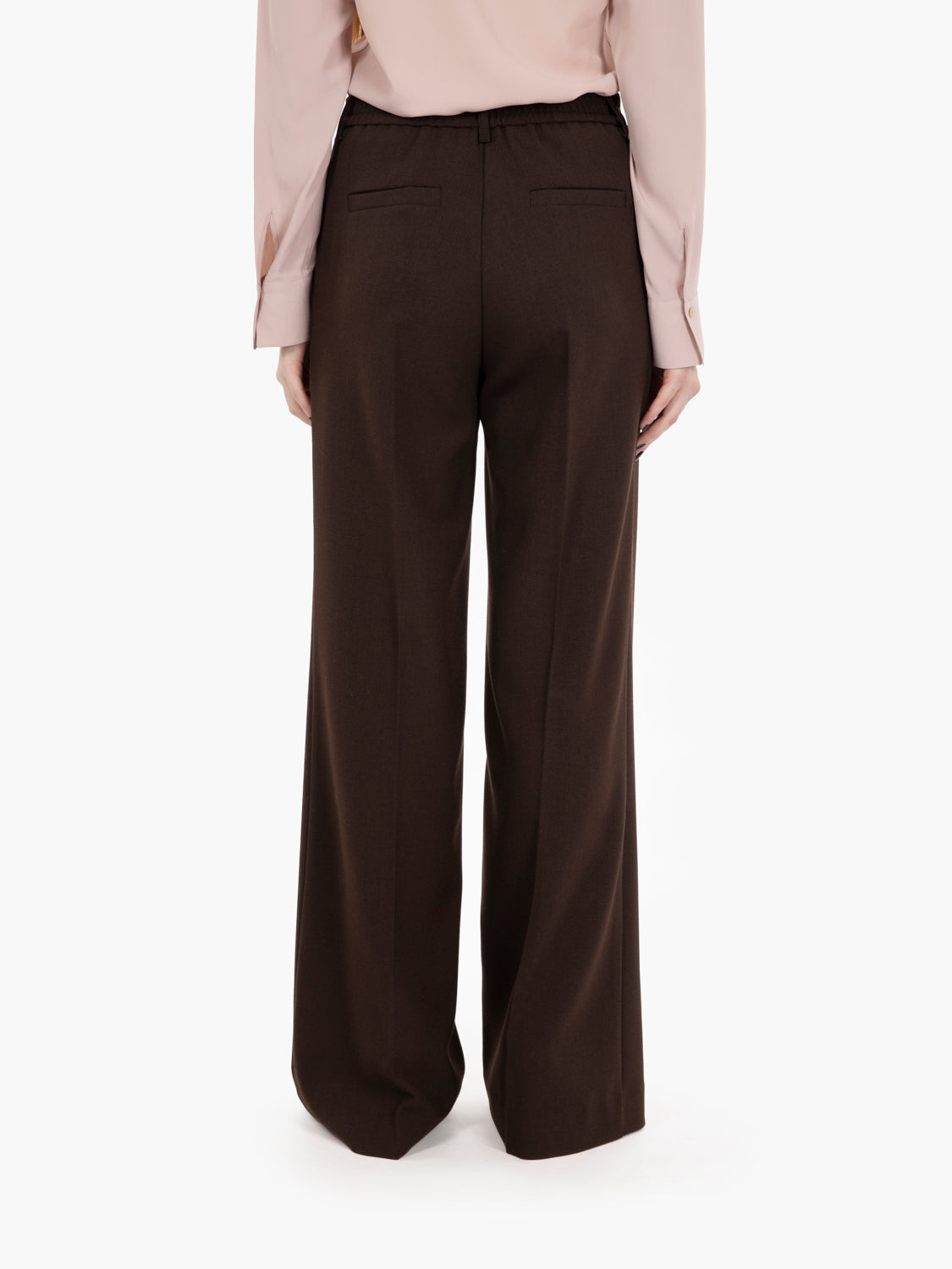 Dark brown straight leg trousers