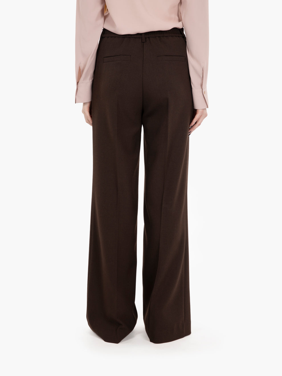 Dark brown straight leg trousers