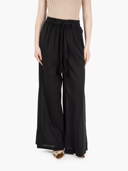 Pantaloni in cotone nero