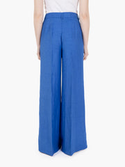 KAOS - Pantaloni in misto lino bluette