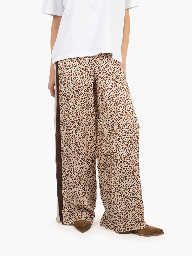 KAOS - Pantaloni in raso leopardato