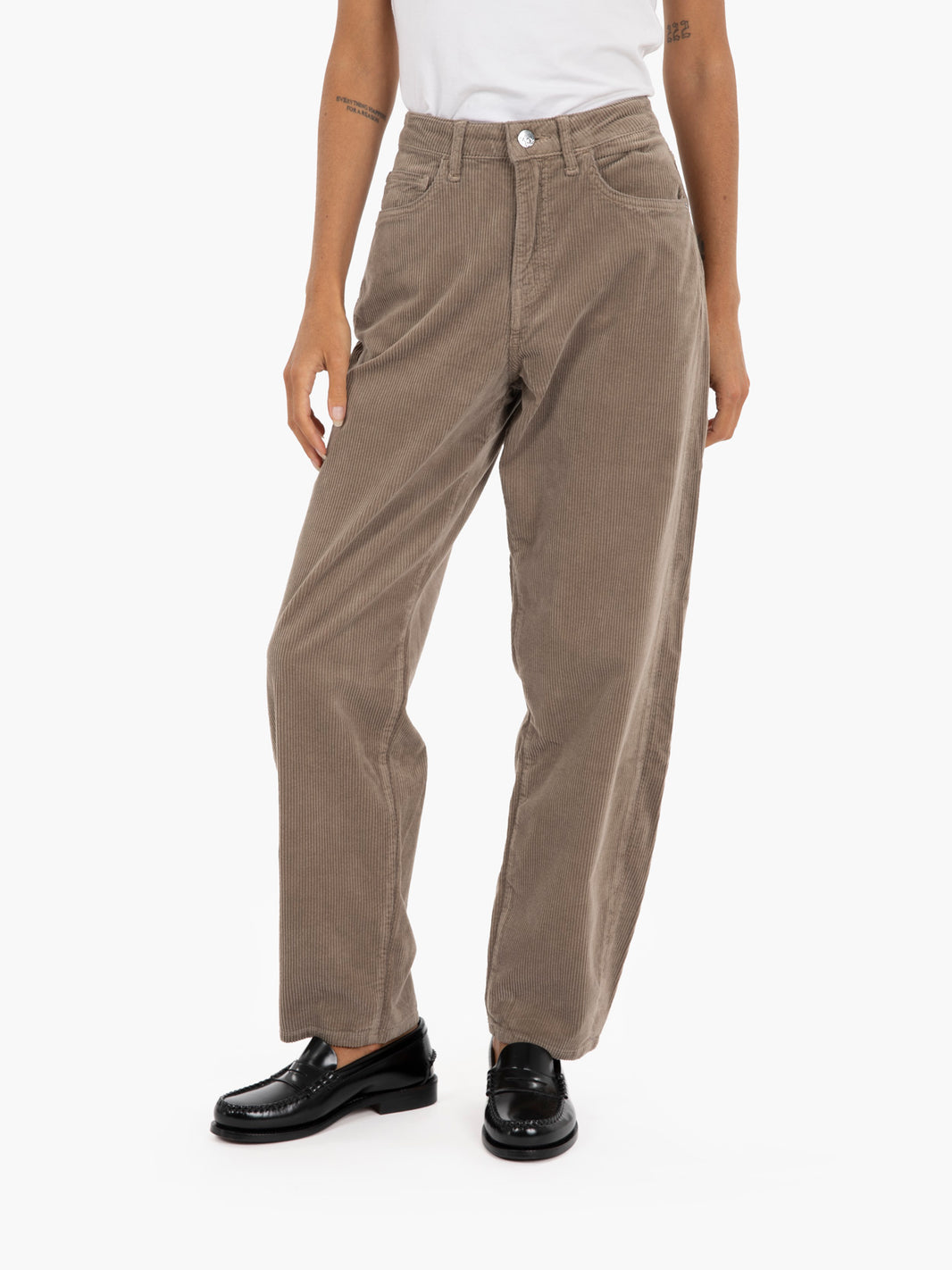 Chalk velvet cigarette trousers