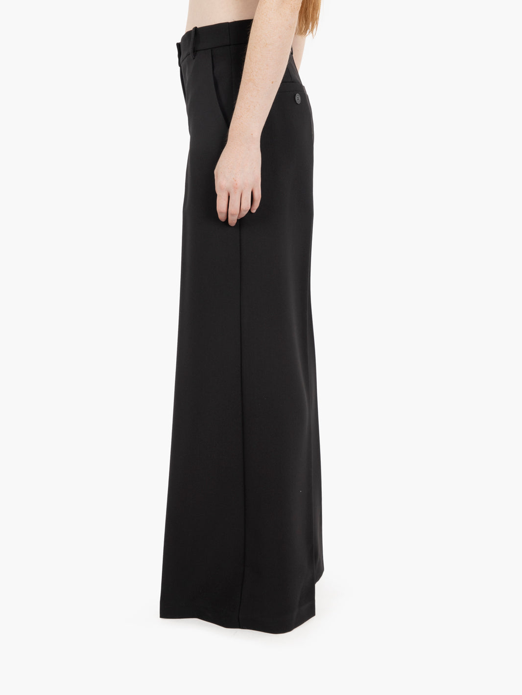 Black high-waisted palazzo pants