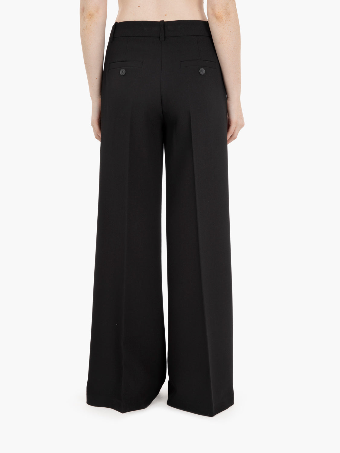 Black high-waisted palazzo pants