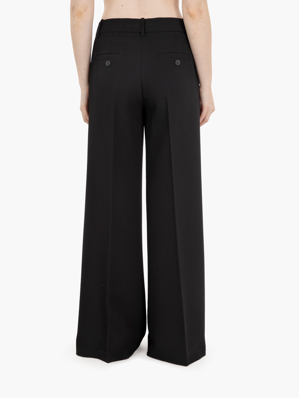 Black high-waisted palazzo pants