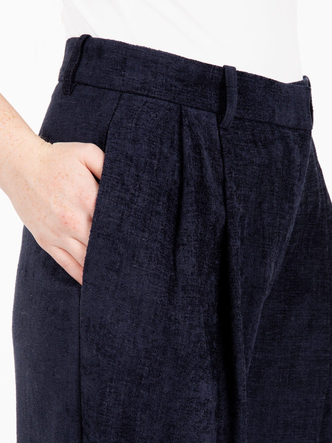 Pantaloni palazzo in velluto blu