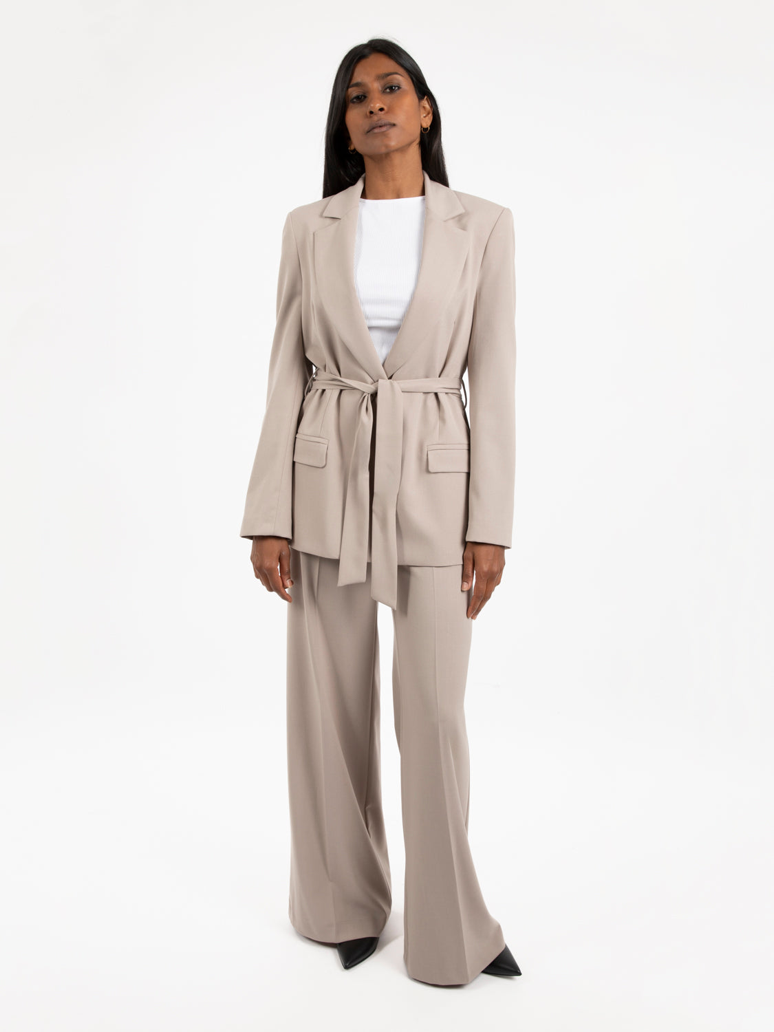 Pantaloni palazzo Kasha beige