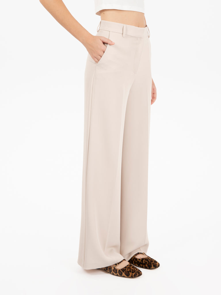 KAOS - Pantaloni wide leg in crepe avena