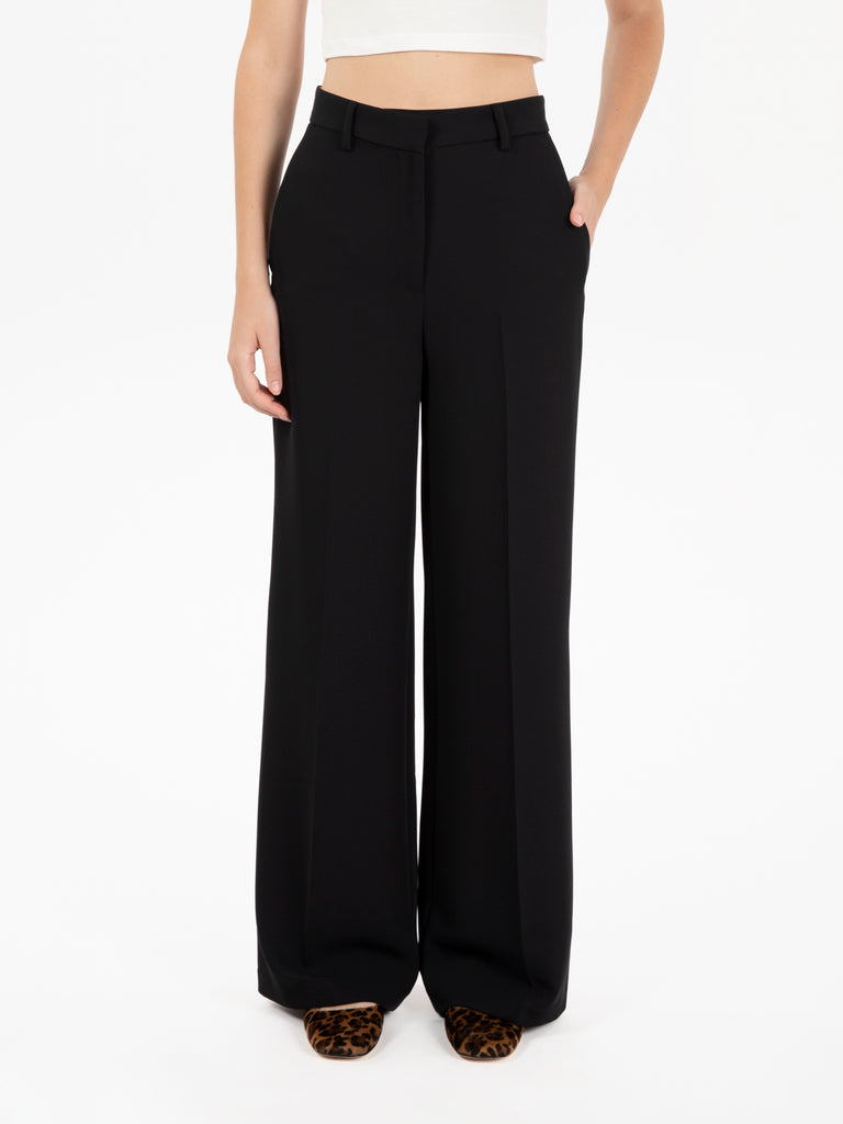 KAOS - Pantaloni wide leg in crepe neri