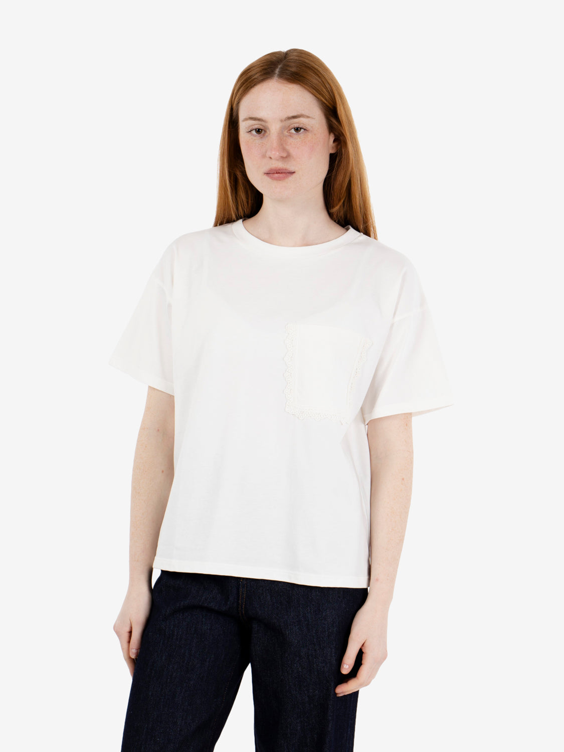 Cream pocket T-shirt