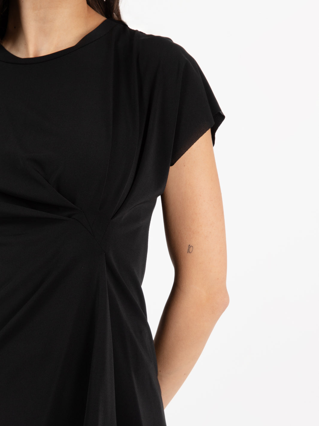 T-shirt drappeggio laterale nero