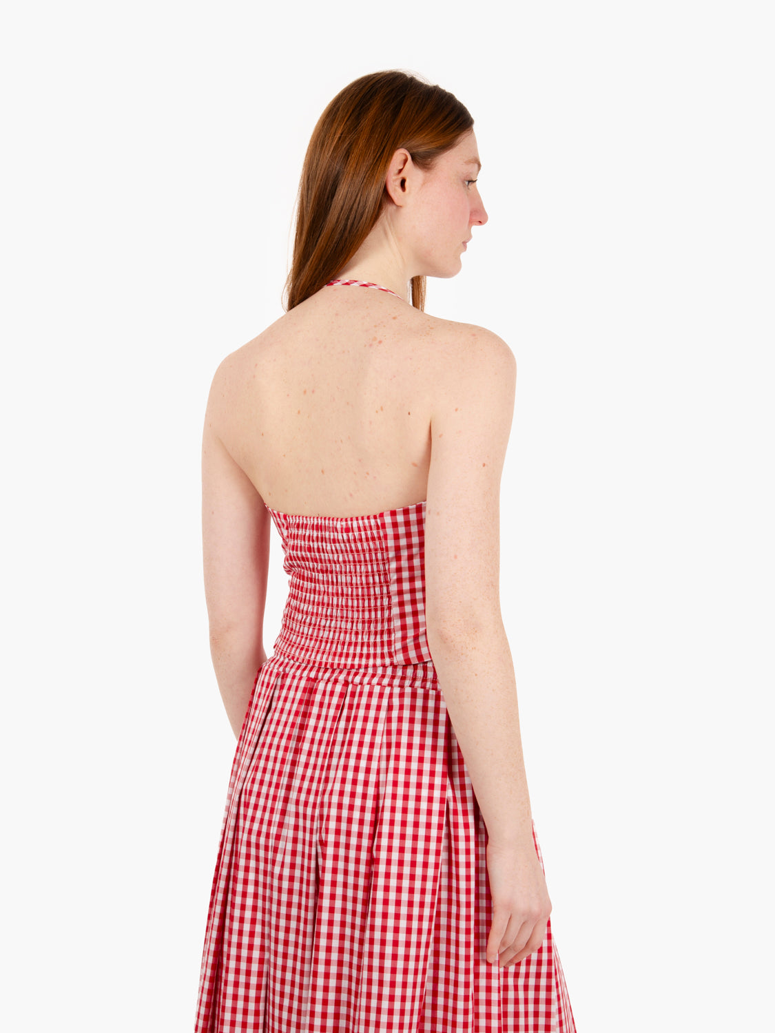 Top a quadri rosso / bianco