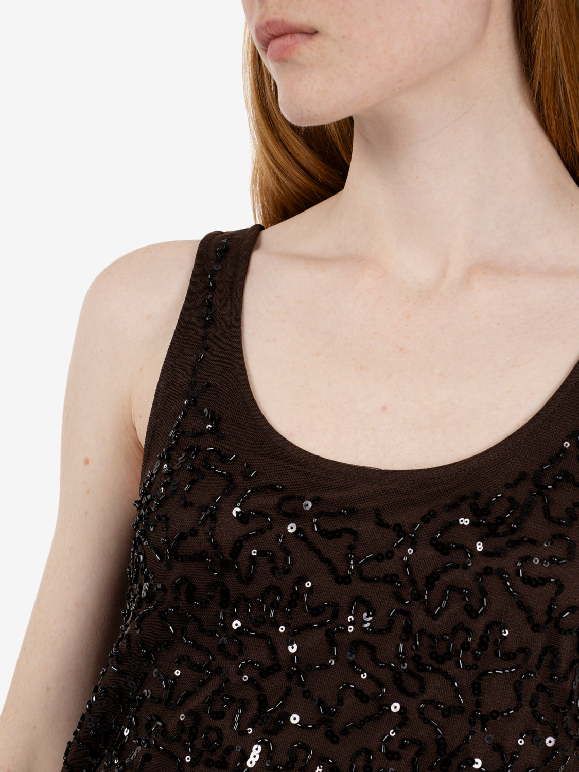 Chocolate beaded top