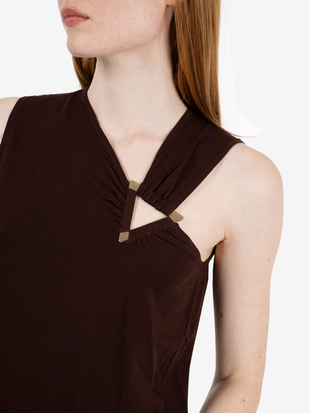 Top in maglia cioccolato