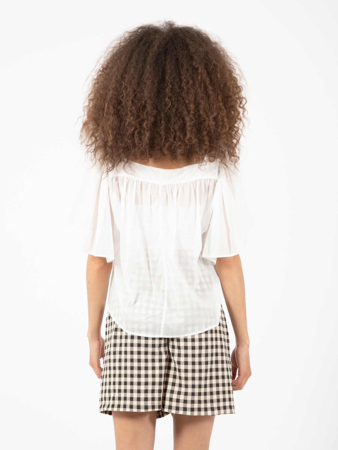 Top scollo quadrato panna