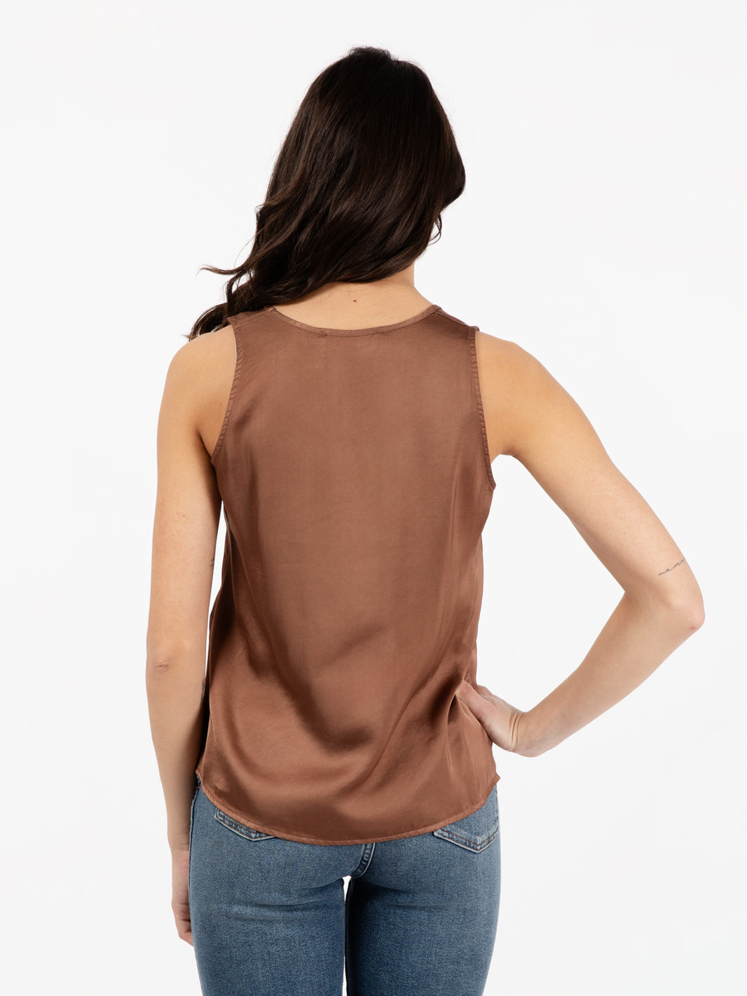 Top viscosa effetto satin moro