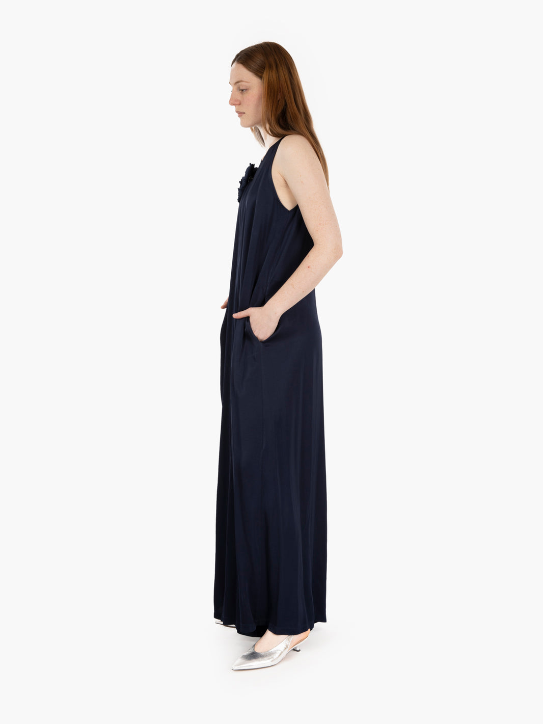 Tuta in viscosa blu