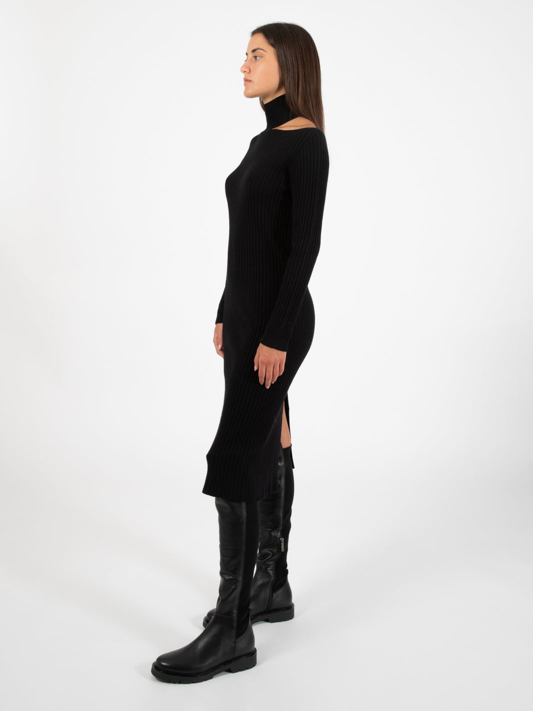 Vestito coste cut-ot nero