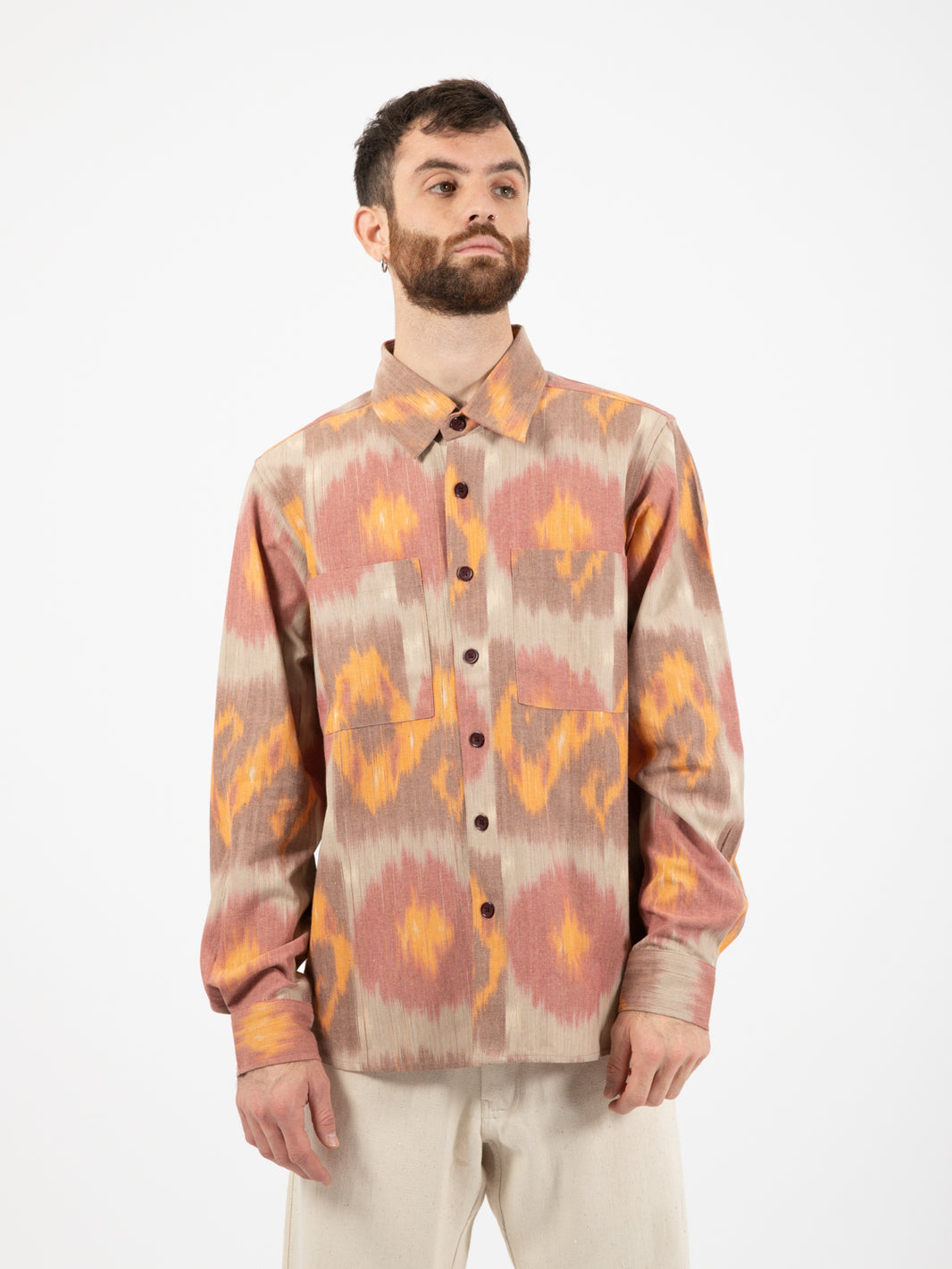 Alok Shirt Beige / Red / Orange