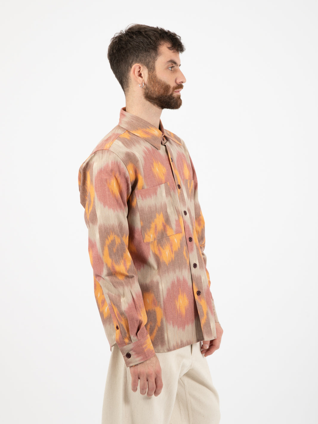 Alok Shirt Beige / Red / Orange