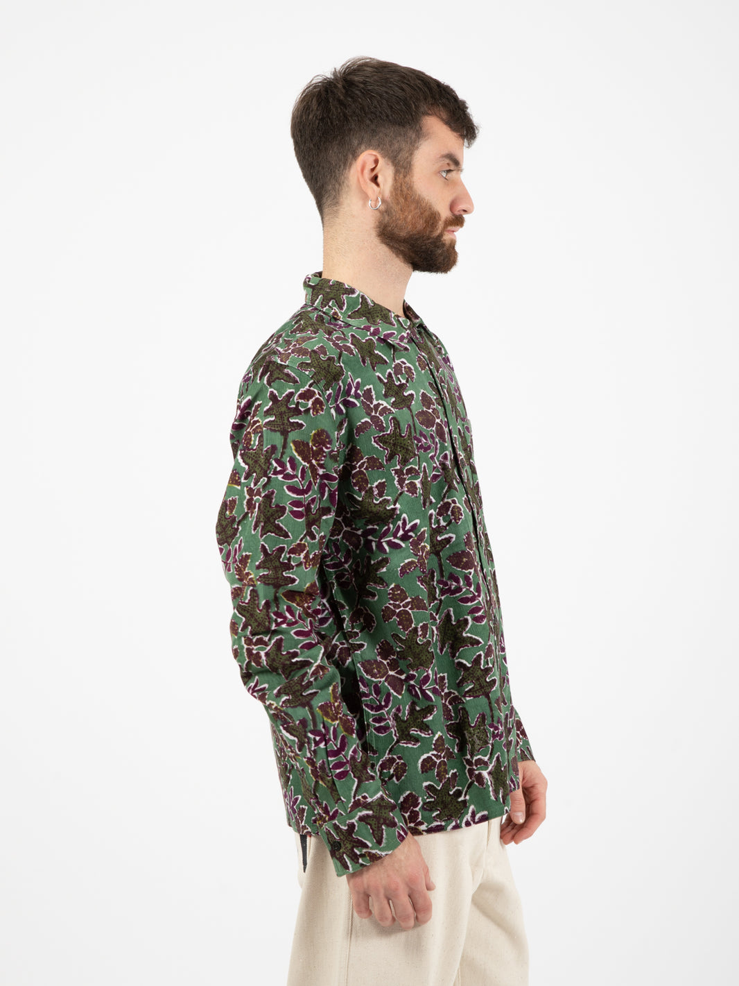 Chintan ls green/purple shirt 