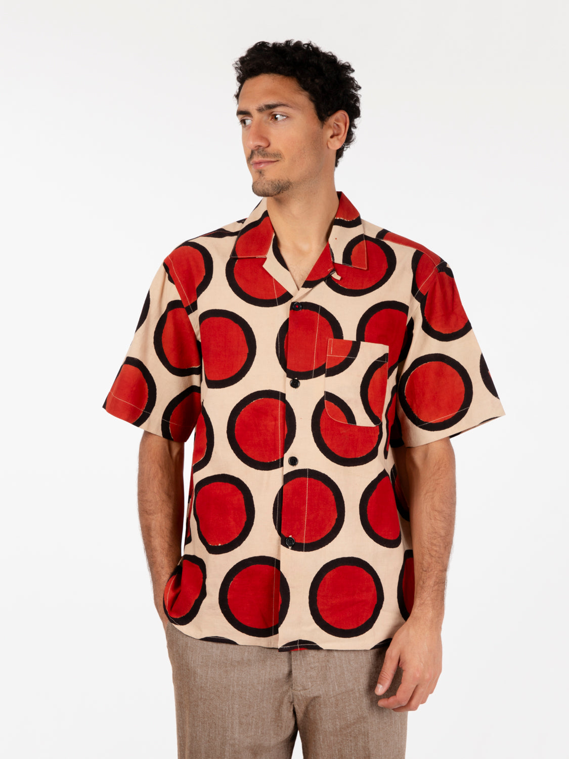 Ronen Shirt Beige / Red