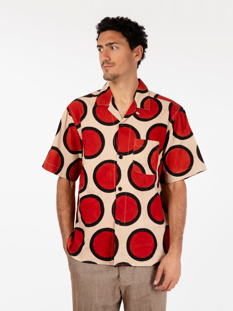 Ronen Shirt Beige / Red