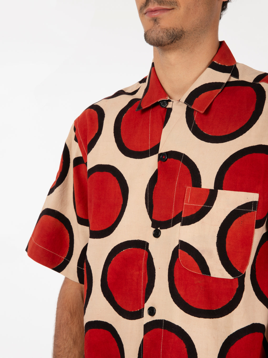 Ronen Shirt Beige / Red