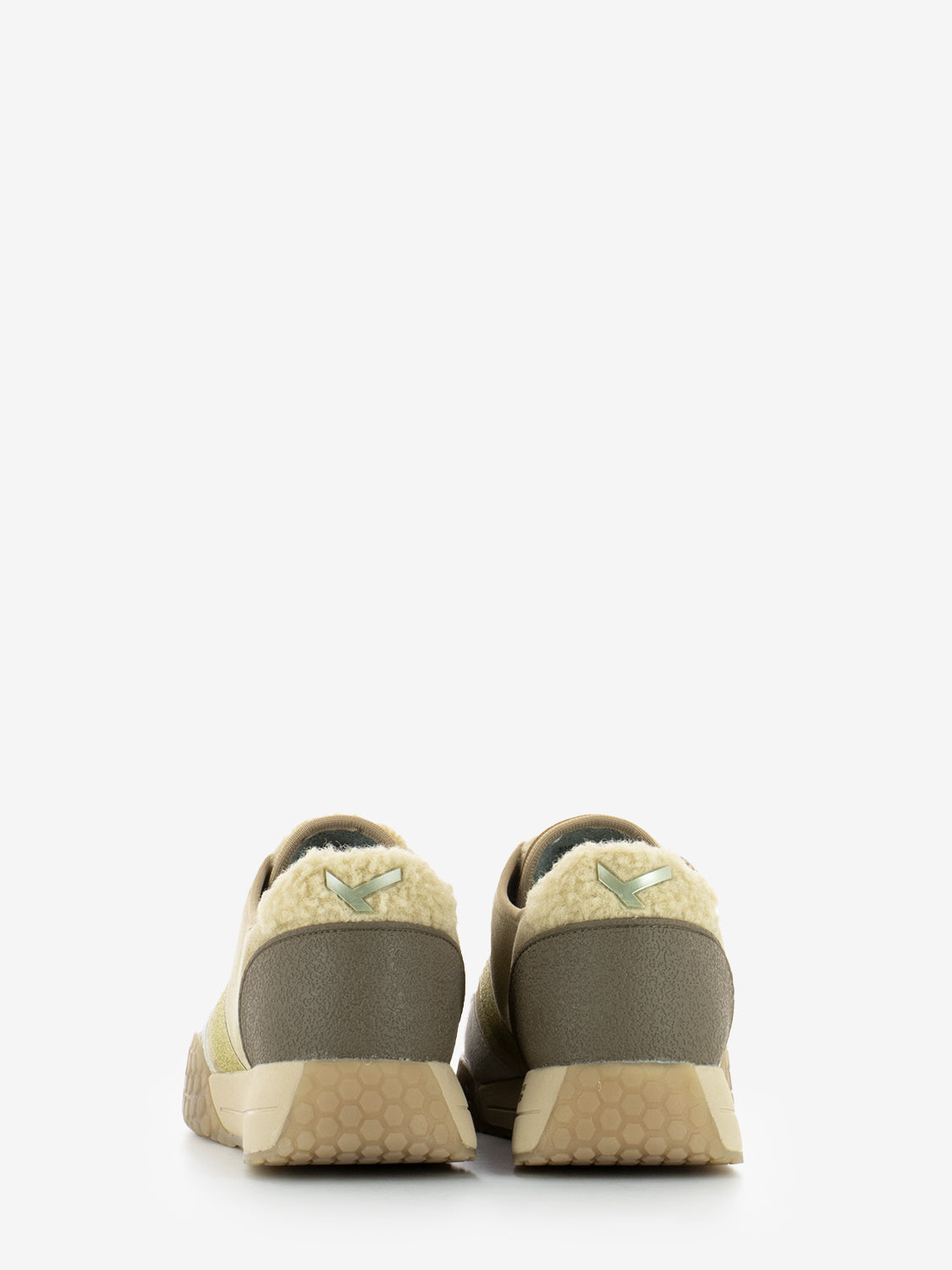 Sneakers in camoscio  e teddy nut / bronze