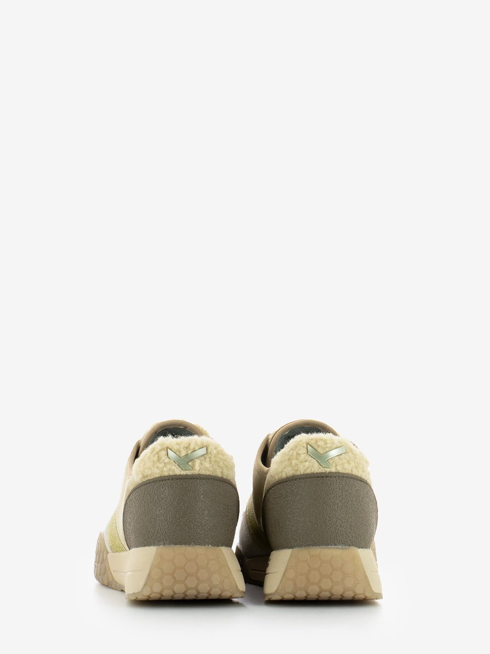 Sneakers in camoscio  e teddy nut / bronze