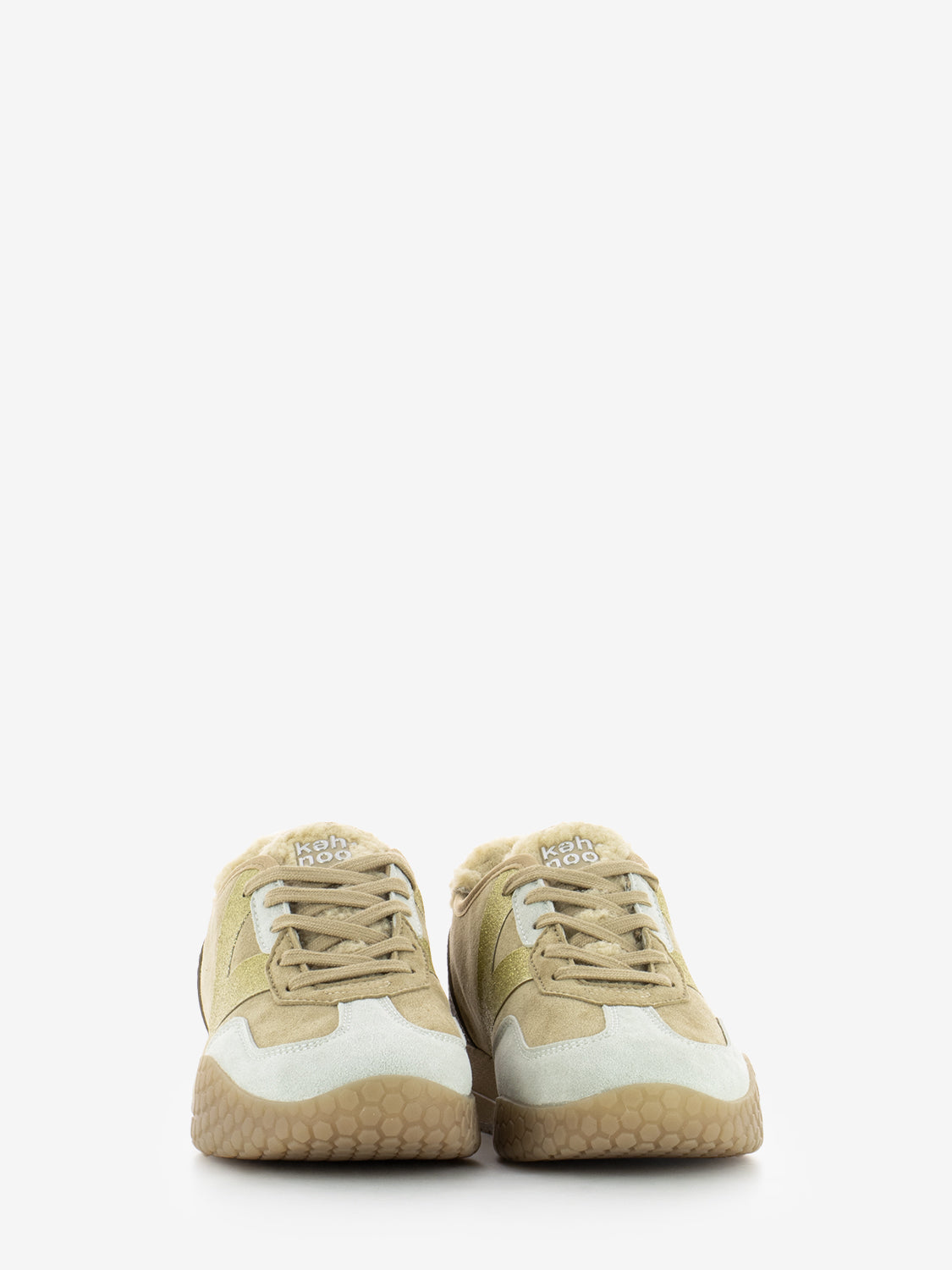 Sneakers in camoscio  e teddy nut / bronze