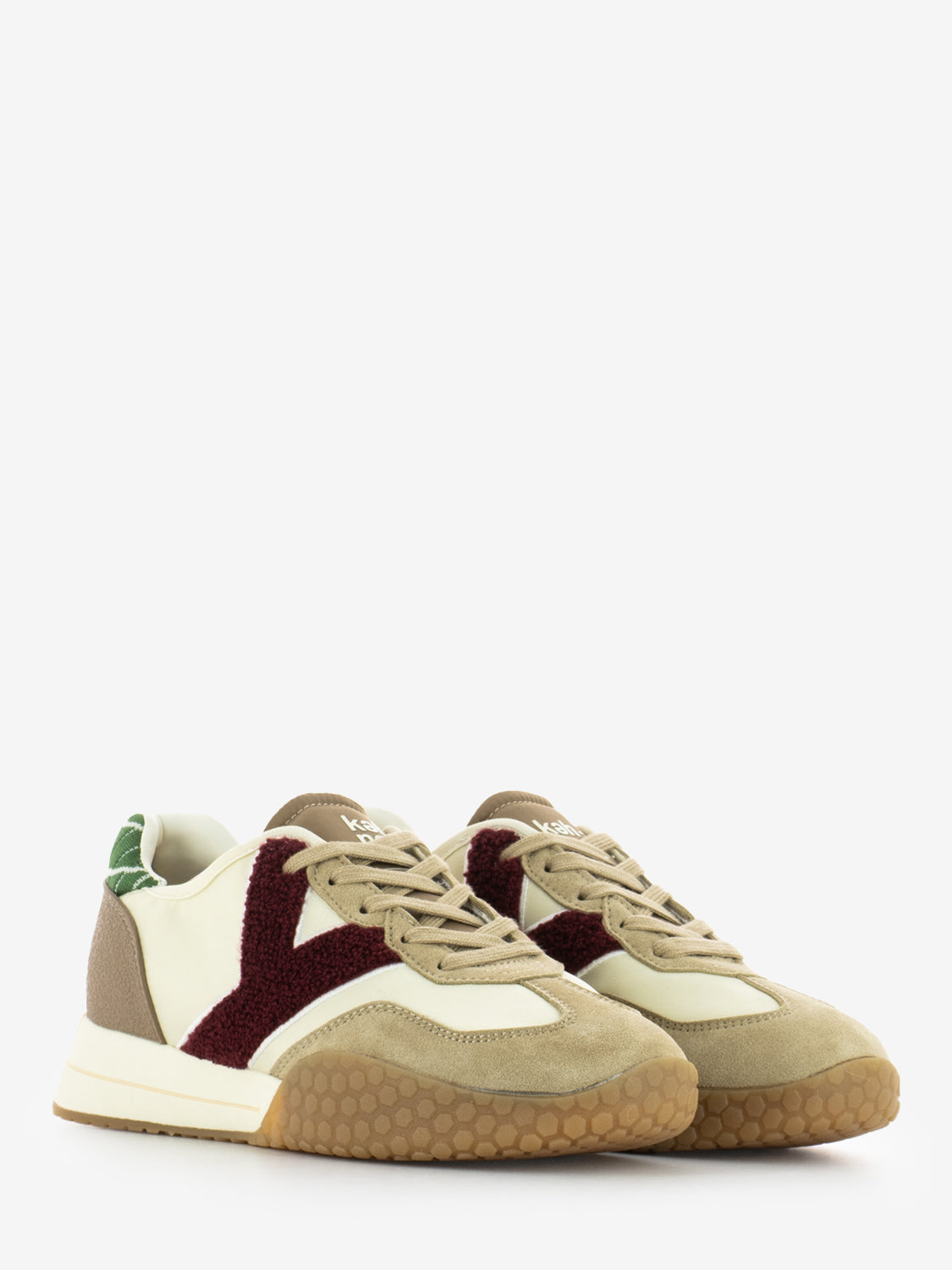 Sneakers in nylon con logo teddy nut / bordeaux