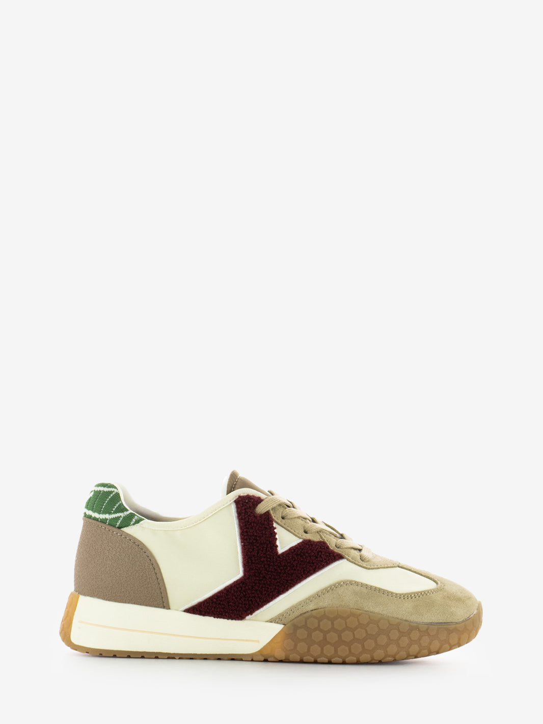 Sneakers in nylon con logo teddy nut / bordeaux