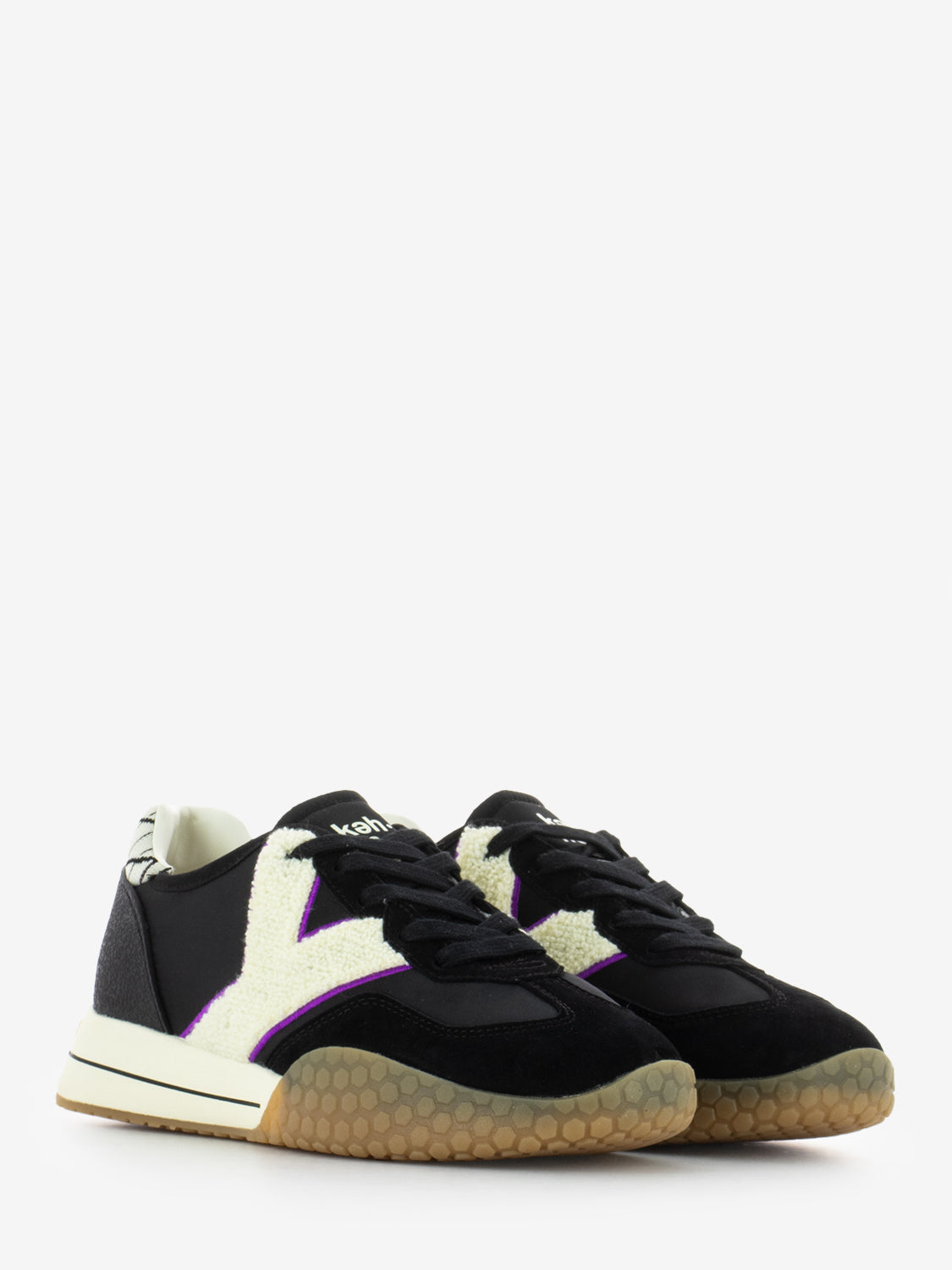 Sneakers in nylon e logo teddy black / white