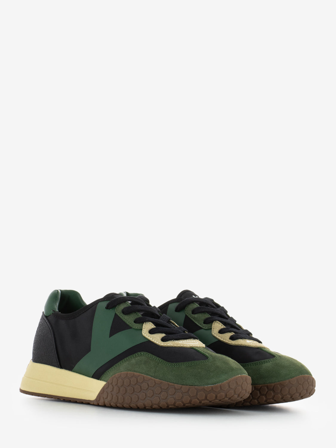 SUEDE-NYLON BLACK/MILITARY SNEAKERS W25-S00KM9718_975