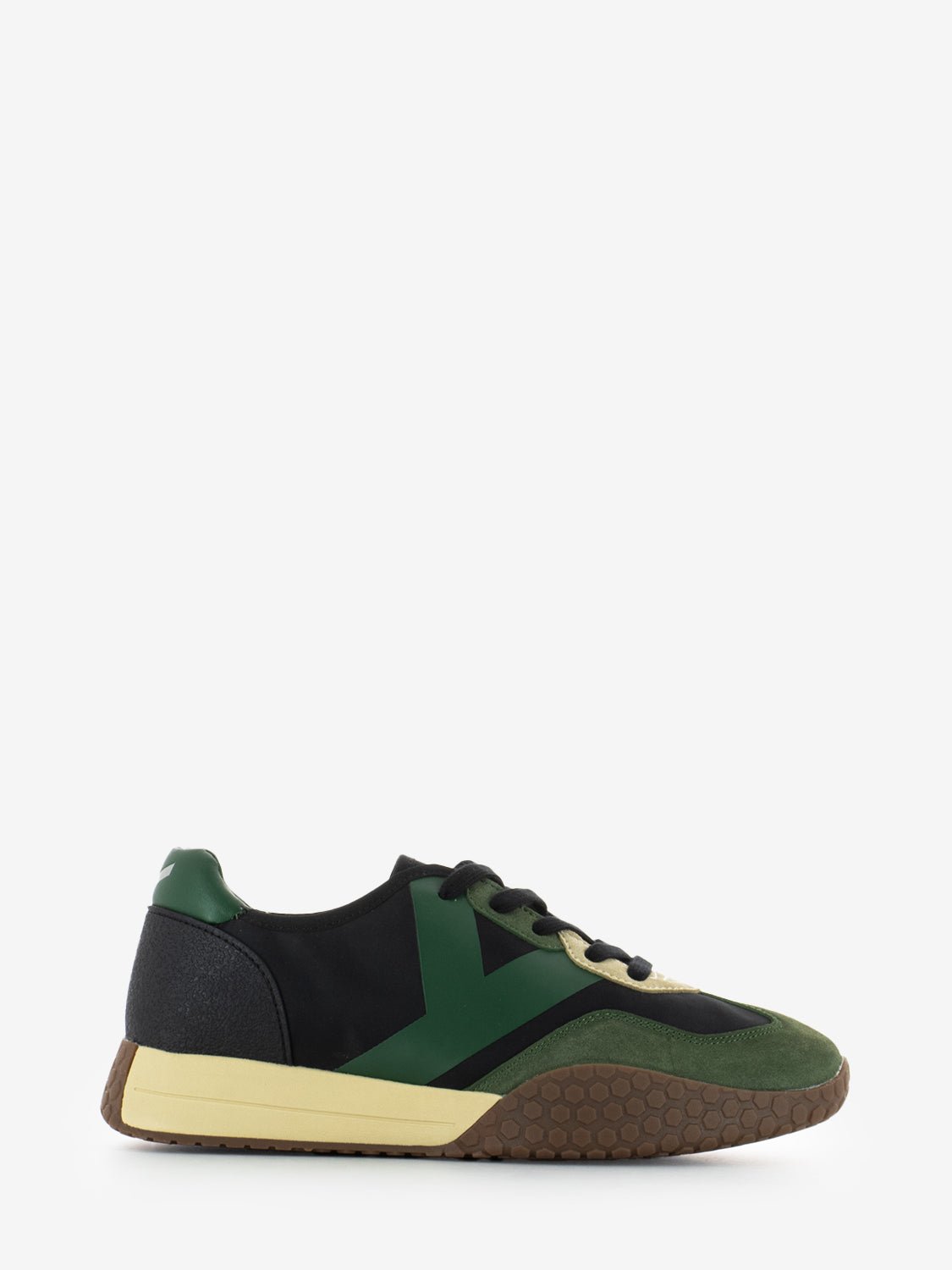 SUEDE-NYLON BLACK/MILITARY SNEAKERS W25-S00KM9718_975
