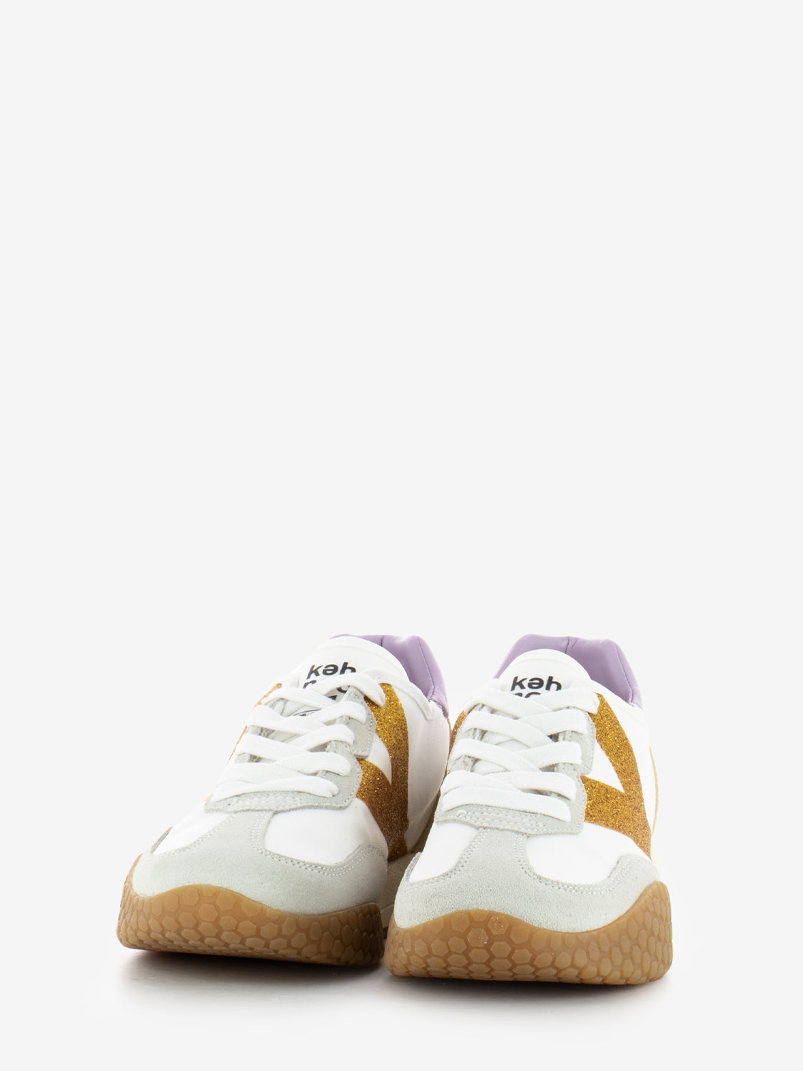 KW 9312 white / lilac / gold sneakers