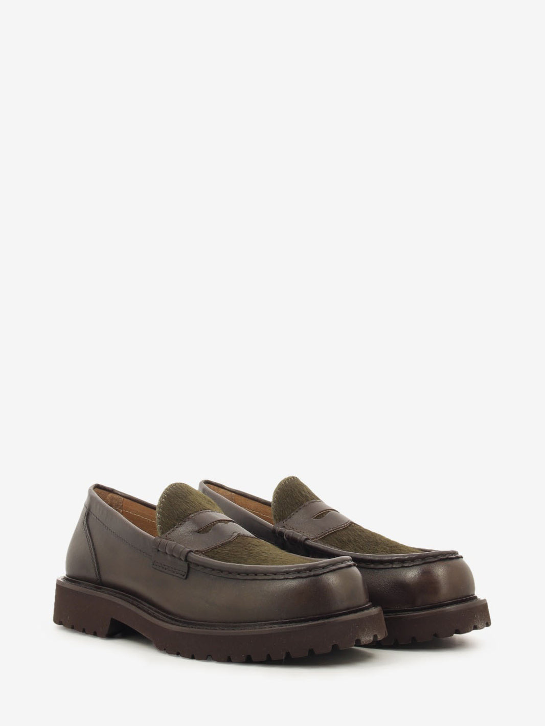 Mocassino in pelle cavallino marrone