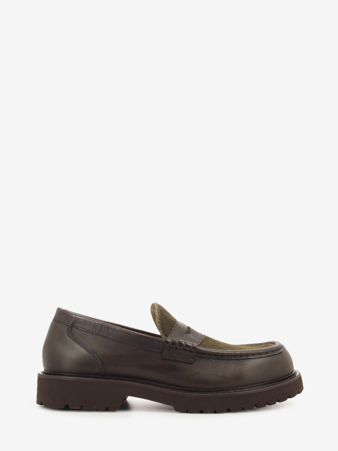 Mocassino in pelle cavallino marrone