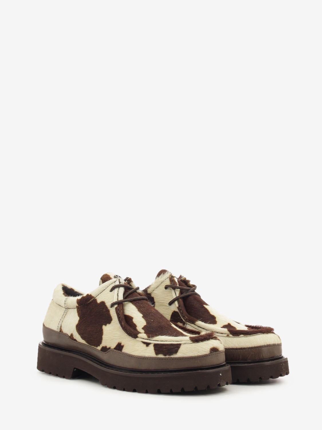 Scarpa in cavallino animalier marrone