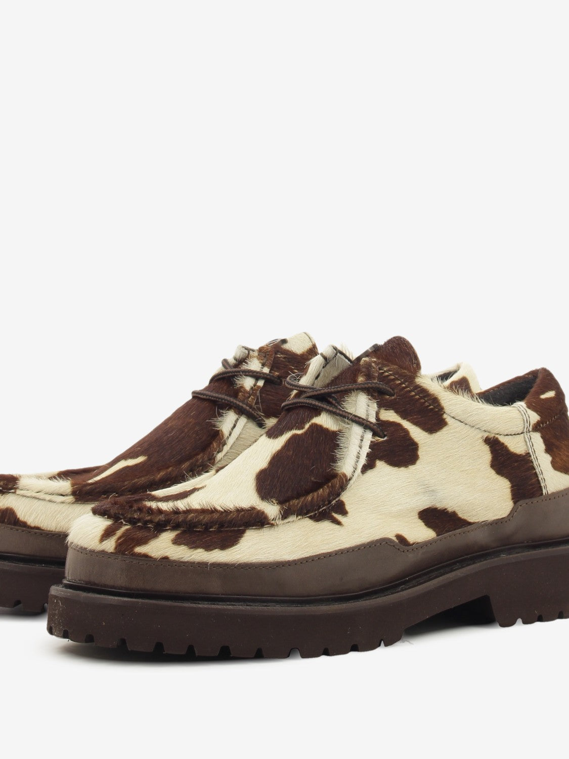 Scarpa in cavallino animalier marrone