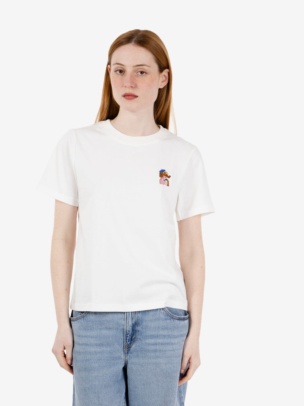 T-shirt Coffee con ricamo cream