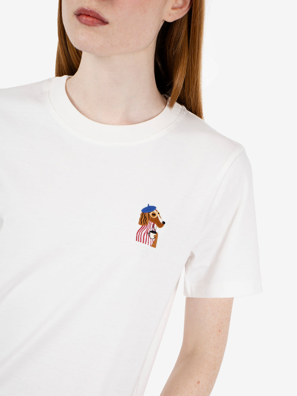 T-shirt Coffee with cream embroidery