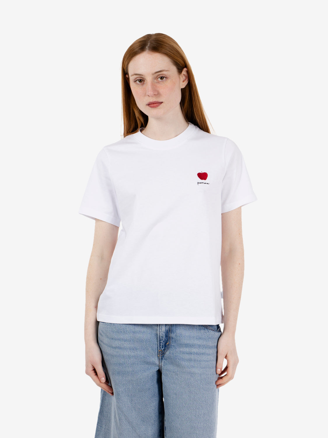 Pomme embroidered T-shirt white
