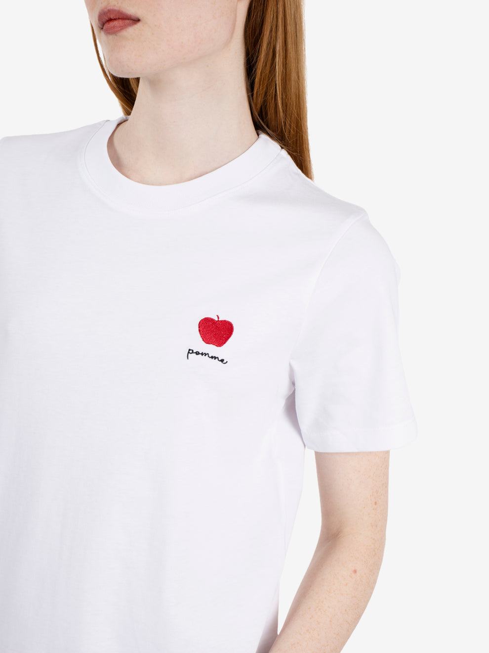 Pomme embroidered T-shirt white